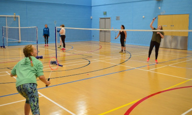 Badminton players at Newark Sport and Fitness Centre