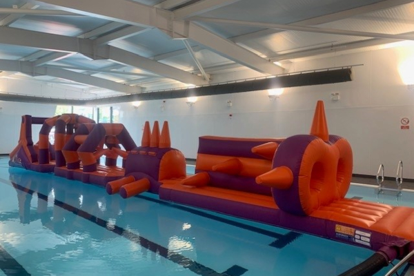 Fun inflatable in the pool at Dukeries Leisure Centre