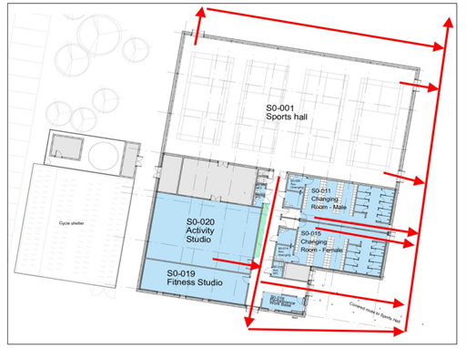 Newark Academy Sports Block Building Evacuation Map