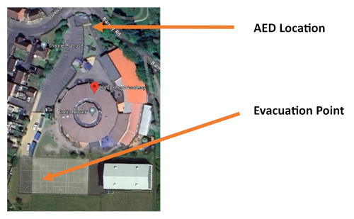 Barnby Road muster points and AED location