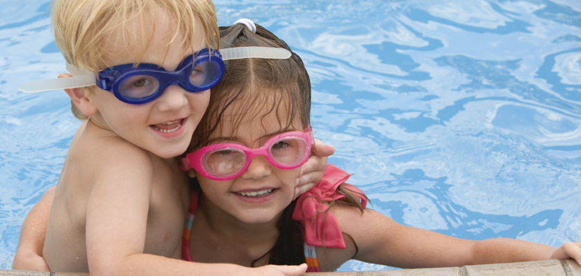Kids swimming