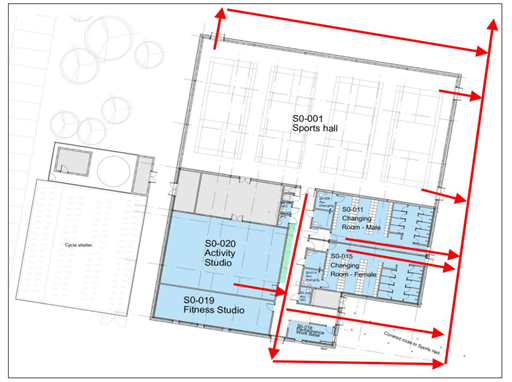 Sports Block Building Evacuation Map